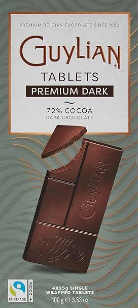 GUYLIAN TABLETS PREMIUM DARK  %72 COCOA 100GR