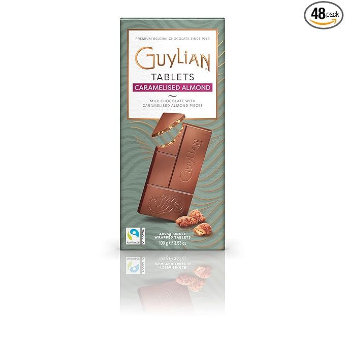 GUYLIAN TABLETS CARAMELISED ALMOND 100GR